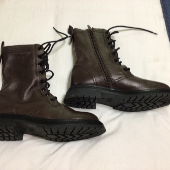 Zara Brown Lace Up Boots - Picture 3 of 13